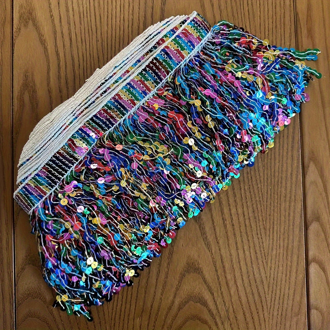 

5-yard 16cm Ethnic Vintage Latin Dance Costume Trim - Multicolor Sequin Embroidered Tassel Fringe Ribbons For Stage Apparel Crafting