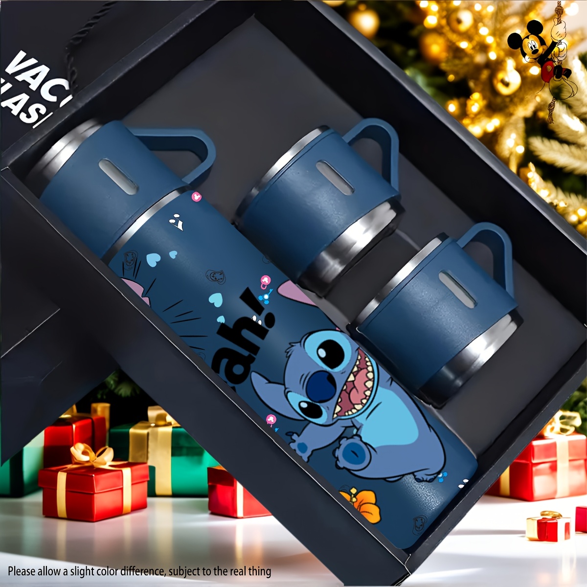 1pc Disney Stitch Gift Box Cup 304 Stainless Steel Water Bottle, Stainless Steel Coffee Travel Mug Stainless Steel Keep Cool Mug Suitable for travelling, outdoor adventure and driving Thanksgiving Halloween Christmas Gifts for family and friends