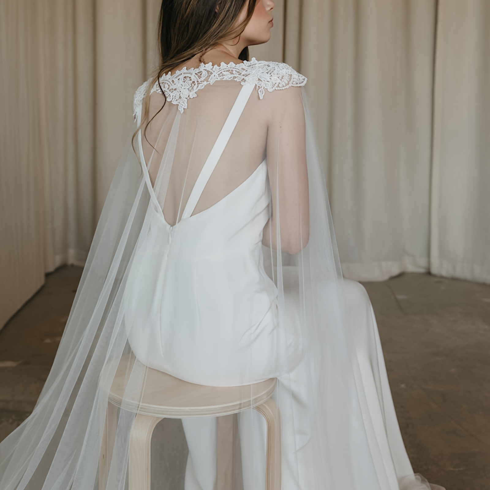 Luxury Cathedral Wedding Cape Bridal Shoulder Cape Veil Temu