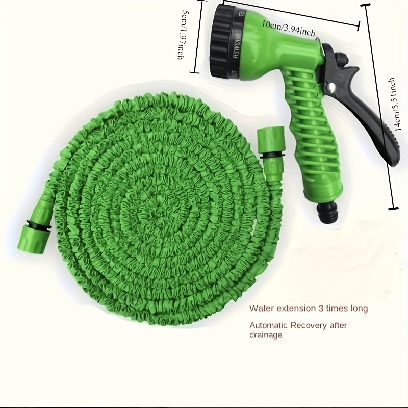 lovfen 50/100/150/200ft dehnbarer, flexibler gartenschlauch mit 10 funktionen sprühdüse grün