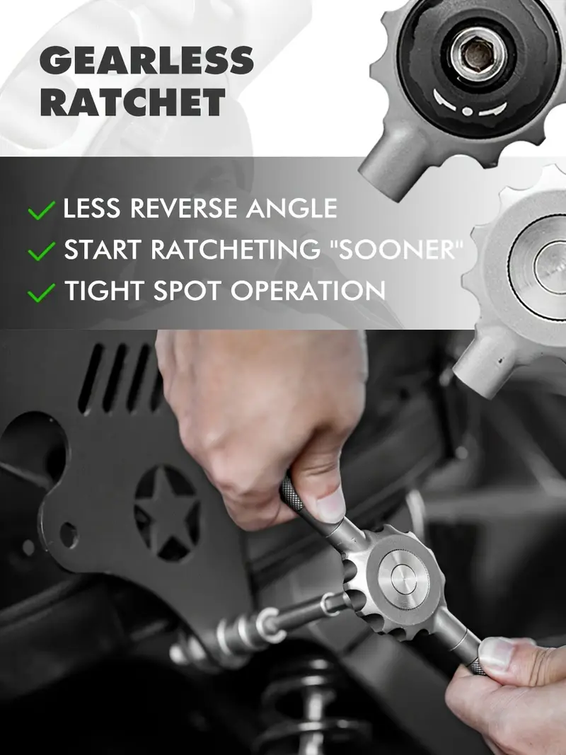 64in 1 gearless ratchet screwdriver bit set flat handle for narrow space magnetic assembly 1 4 inch bit set 27 crv nut drivers 16 4mm bit set 8 suitable for repairing mobile phones computers cameras home appliances furniture bicycles etc Product details 3