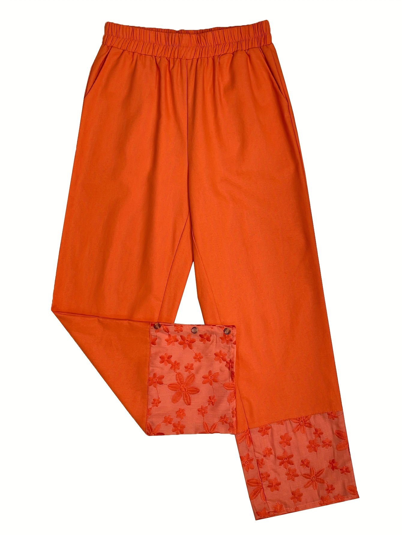 Women for Pants - Elastic Waist Slant Pocket Carrot Pants (Color