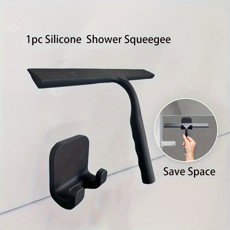 

-free Silicone Shower Squeegee With Adhesive Hook - , -free Cleaning Tool For Glass Doors, Bathroom, Mirrors & Car Windows