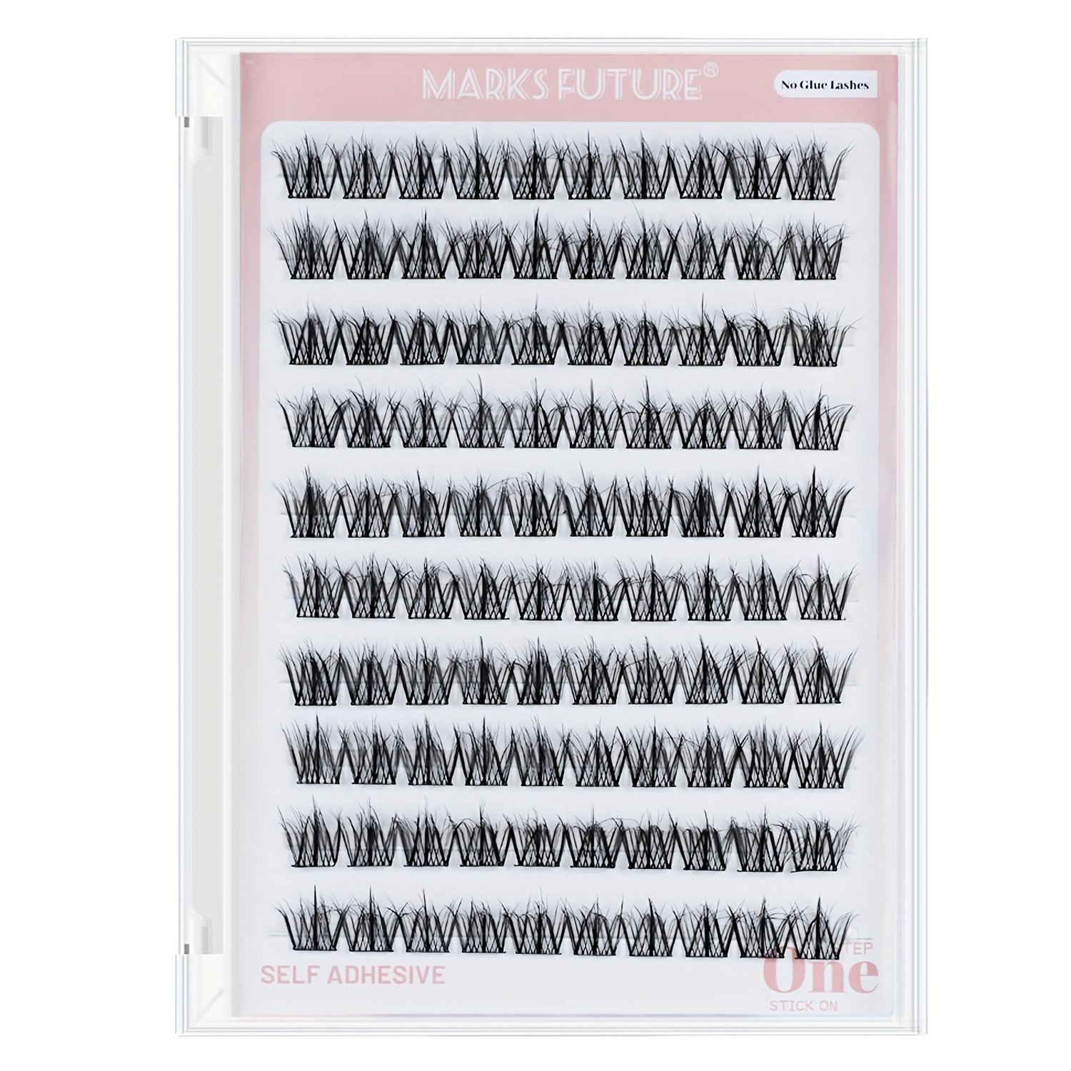 100pcs Self-adhesive False Eyelashes Natural Look Press- Pre- For Beginners D