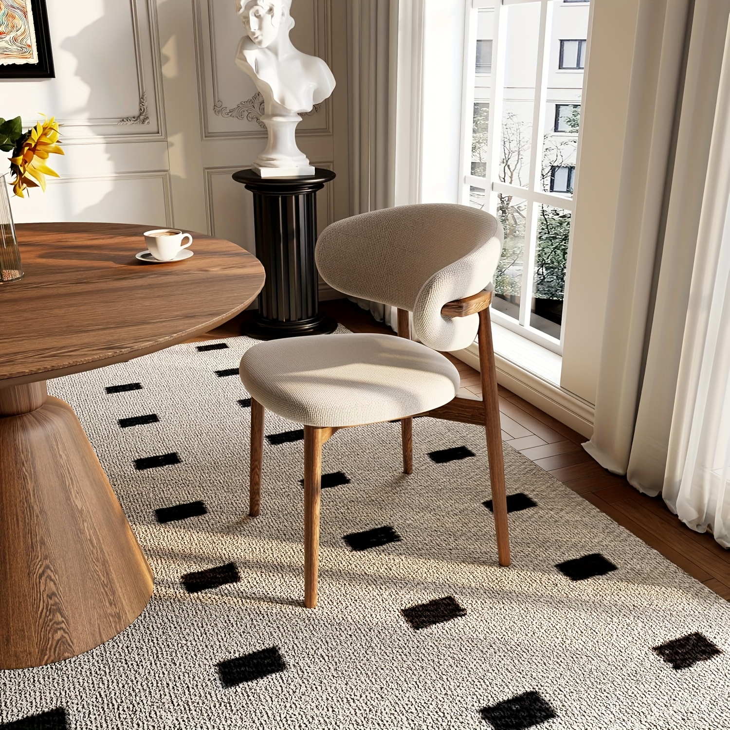 Modern Solid Wood Dining Chairs Set of 2 - Ergonomic & Durable