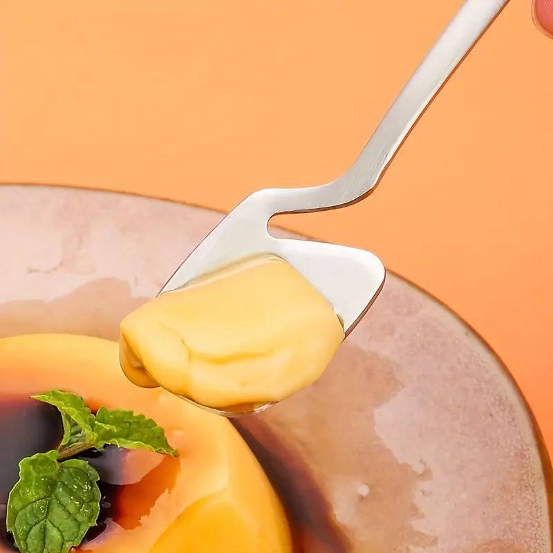 6 12pcs set of stainless steel spoons creative sandblasting cup spoons western knife and fork spoons dessert coffee spoons fork dessert spoons unique square spoon golden Product details 3