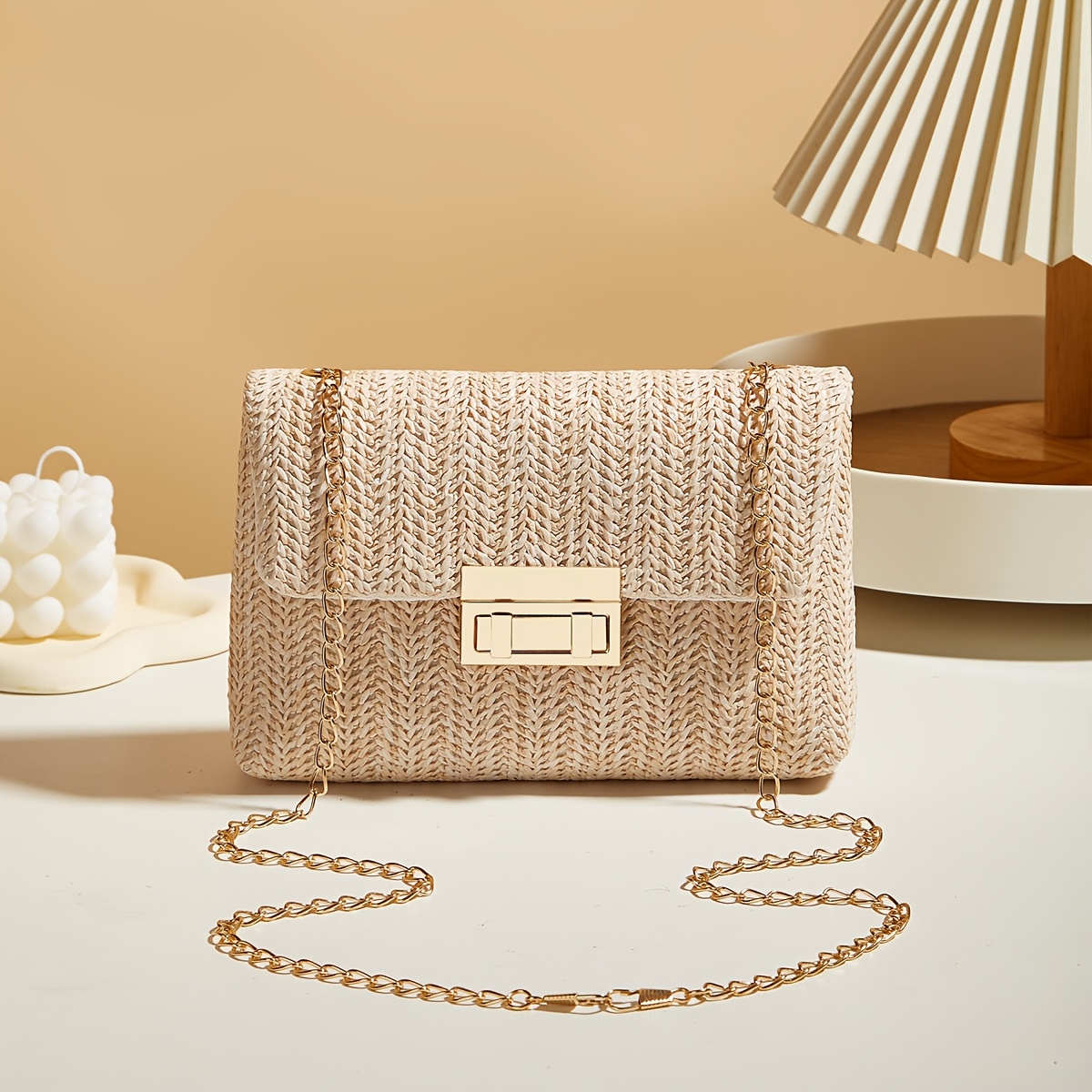 A Trendy Woven Shoulder Bag For Women, A Easy Small Square Bag With A Lock Closure, A Stylish Crossbody Bag For Women, Perfect For Travel, The Beach, Or As A College Phone And Coin Purse