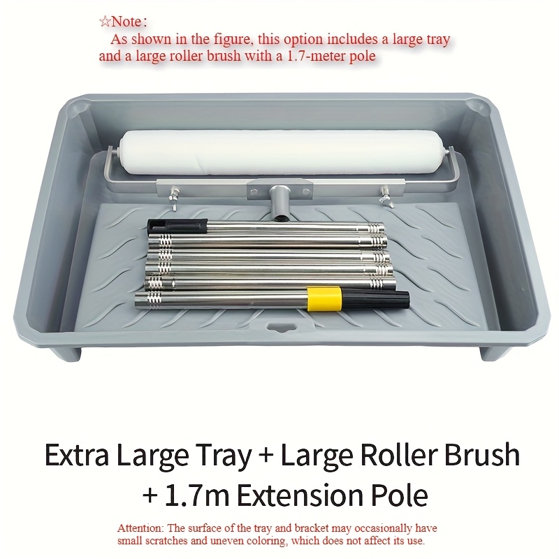 1.7m Roller Brush/1.7m Set 18 Inch Roller Brush Painting Tool For Decorative Walls With Painting Brushes - 2 ( Large Tray)