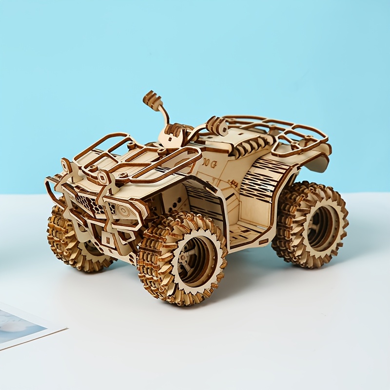 

1pc Wooden 3d Puzzle Atv Model Kit, Enhances Motor Skills & Focus, Easy Assembly, Ideal For Hobbyists