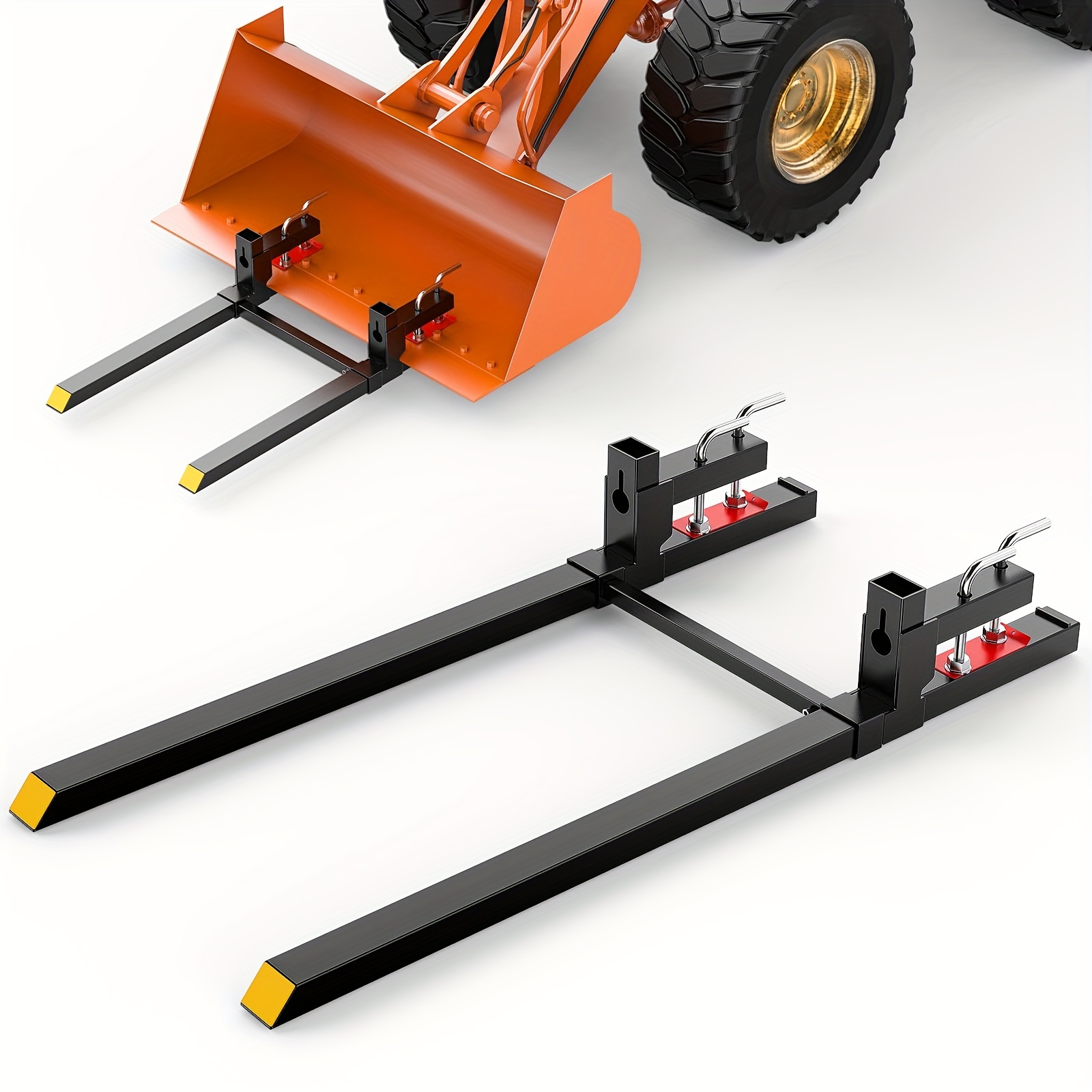 

Nilight 60" 4000lbs Clamp On Pallet Forks Heavy Duty Tractor Forks With Adjustable Bar For Loader Bucket Skid Tractor