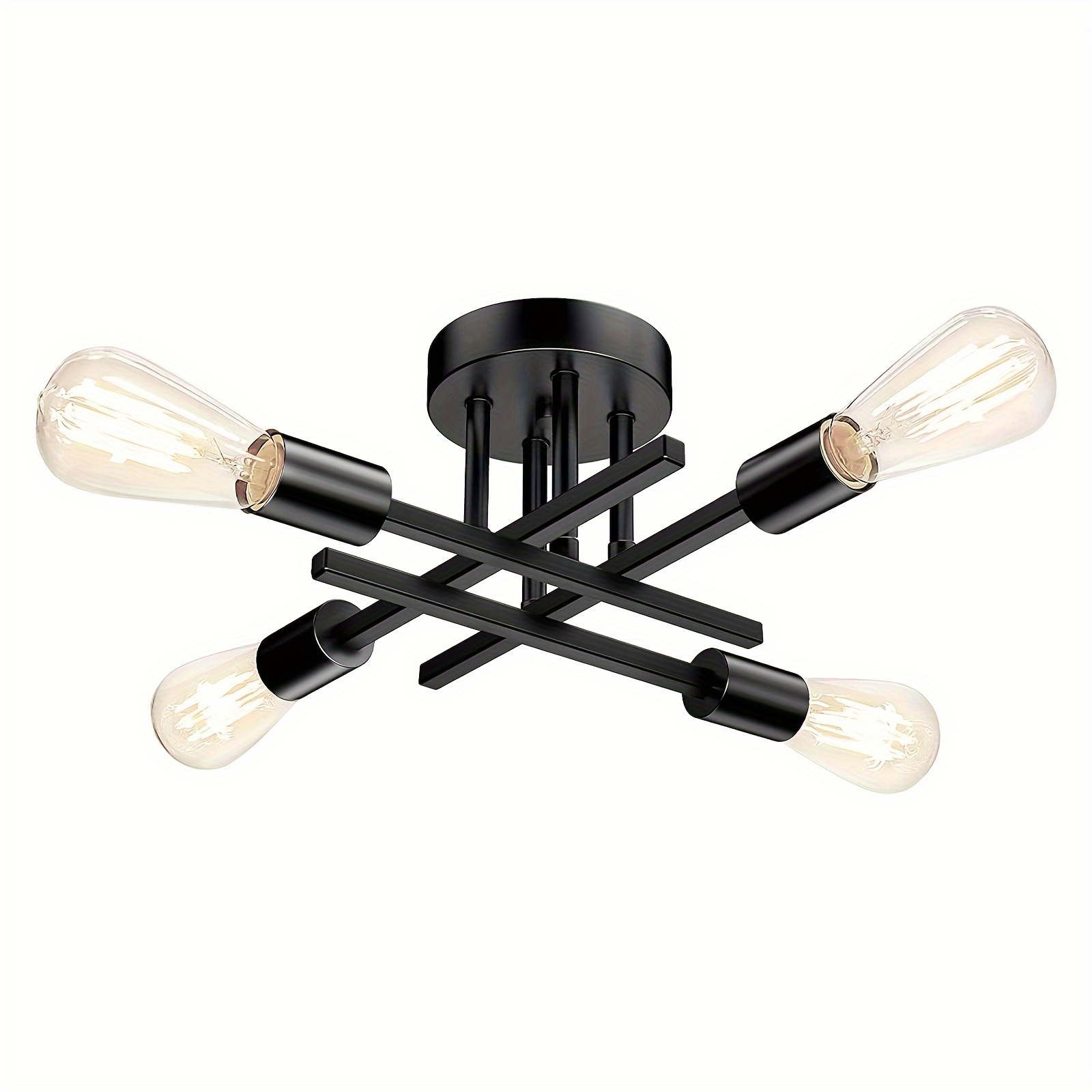 

Semi Flush Mount Ceiling Light Fixture, Modern Sputnik Close To Ceiling Light, Chandelier Light Fixture Ceiling For Bedroom Kitchen Living Room Dining Room, 4 Light E26 Socket