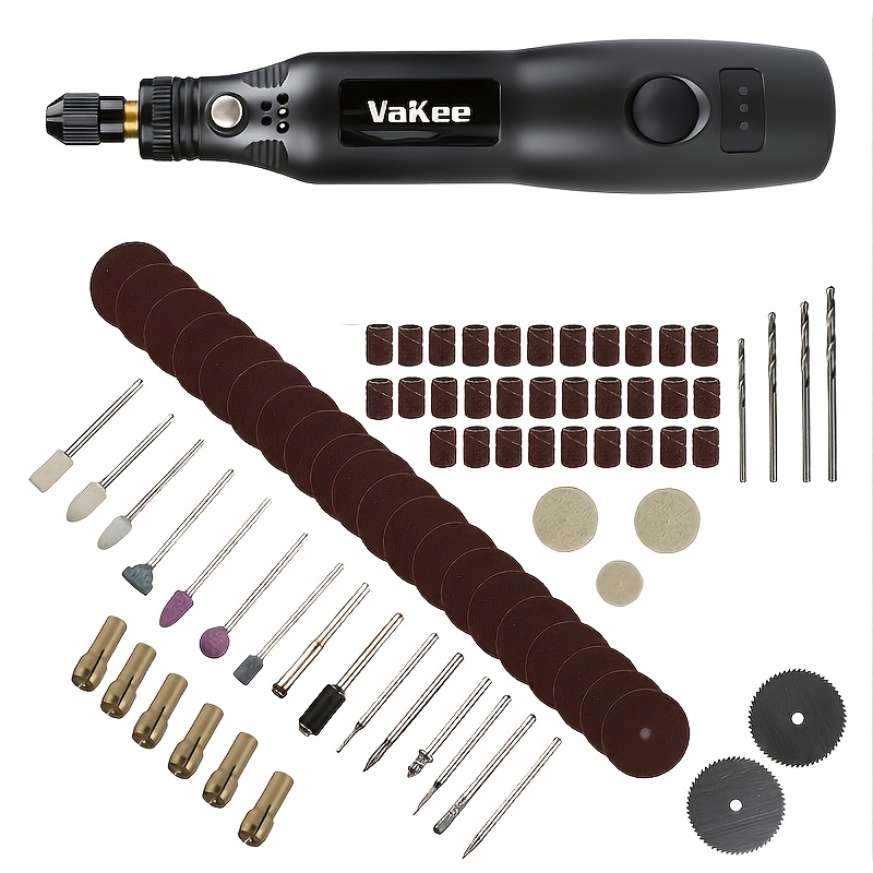 TEMU Mini pluma pulidora eléctrica Vakee, adecuada para grabado y de joyas, 3.7V, recargable por USB, portátil, herramienta eléctrica, herramienta