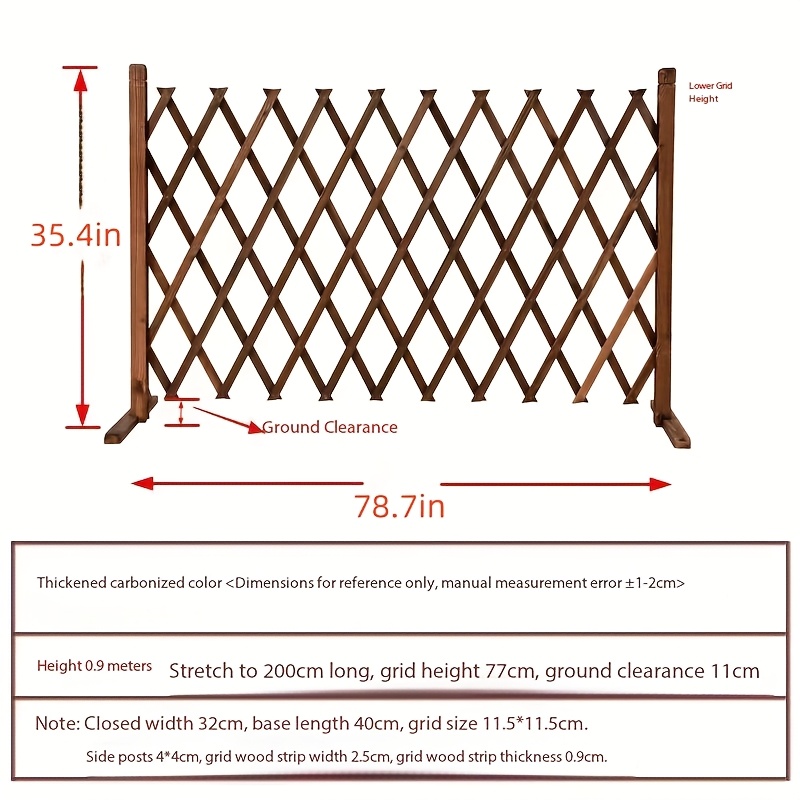TEMU Upgraded Folding Thickened Wooden Dog Gate - For Home Entrance, Staircase, And Doorway Pet Barrier With Natural Wood Grain And Puppies | Durable