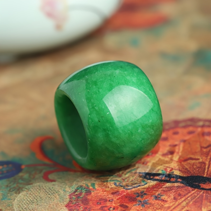 Bohemian Natural Stone Ring - Vintage Green