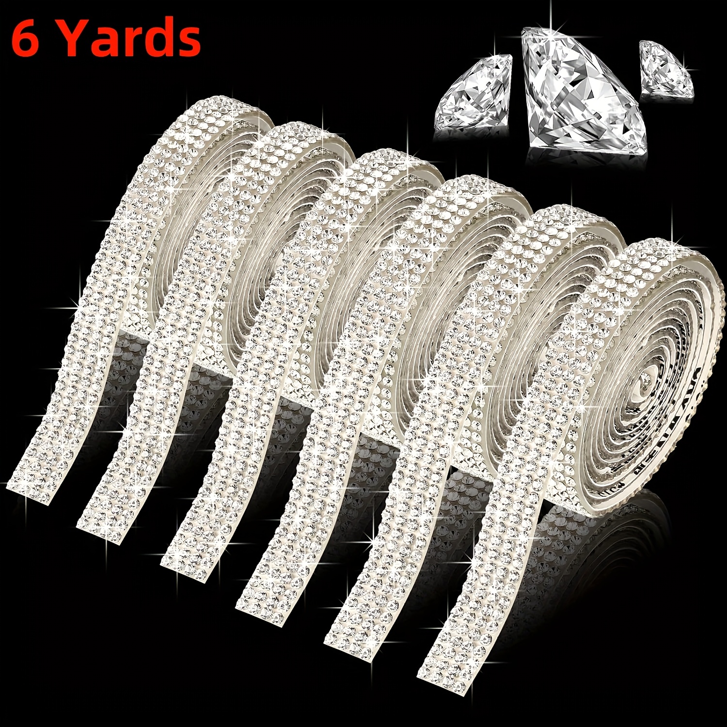 TEMU Ribbon Self-adhesive Ribbon Flash Ribbon Roll Ribbon Diy Decorative Sticker Crafts Wedding Party Decoration