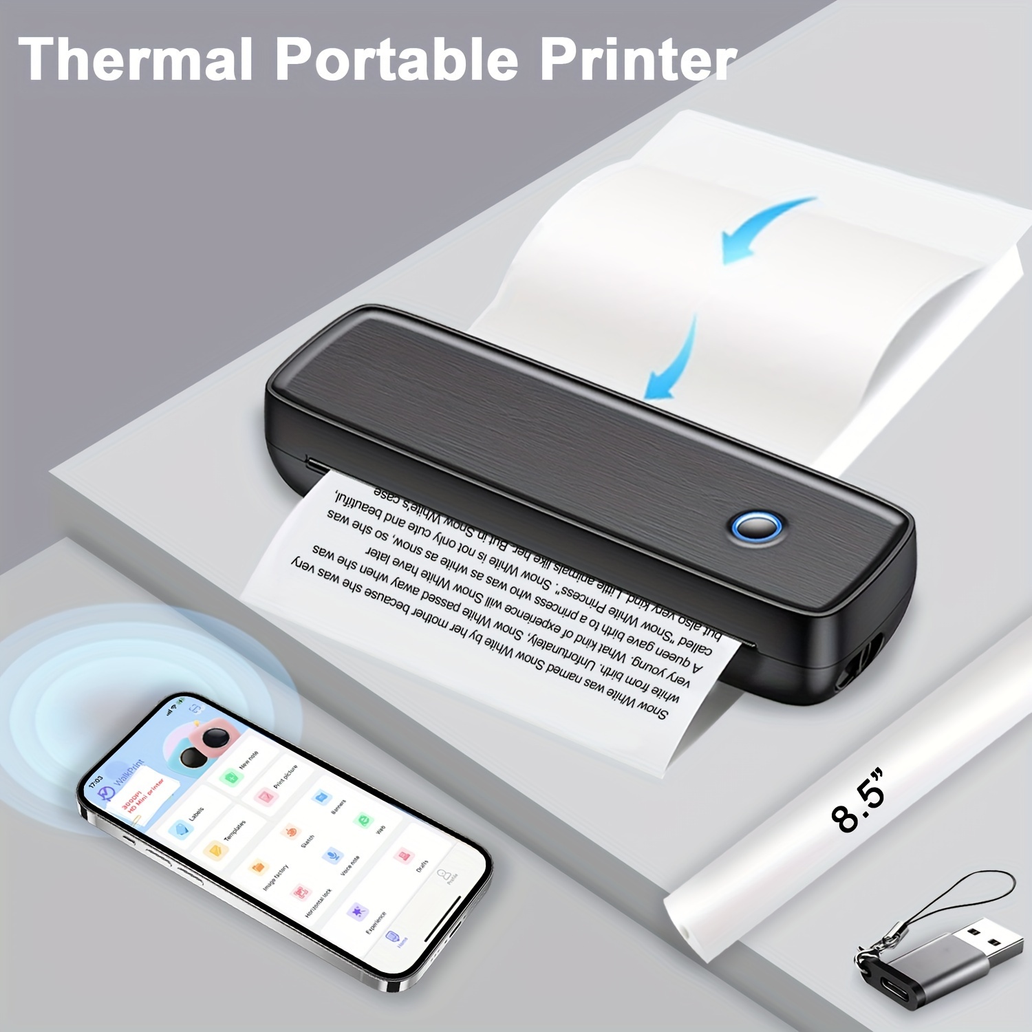 Phomemo Wireless Portable Printer Supports A4 8 27 X11 69 Inkless