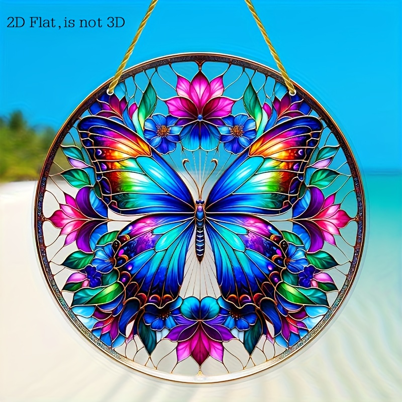 E-shop 2D Flach - 2D Rundes Acryl Dekoschild für Wohnzimmer, Schlafzimmer und Büro; ein hängendes Ornament zur Dekoration, geeignet als Geburtstags-