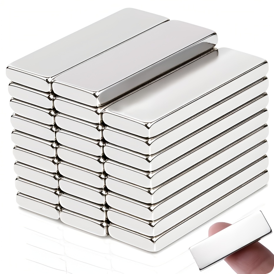 

24pcs Set Of Neodymium Magnet Bars, 50*10*2mm Neodymium Magnets, Suitable For Office, Refrigerator, Kitchen.