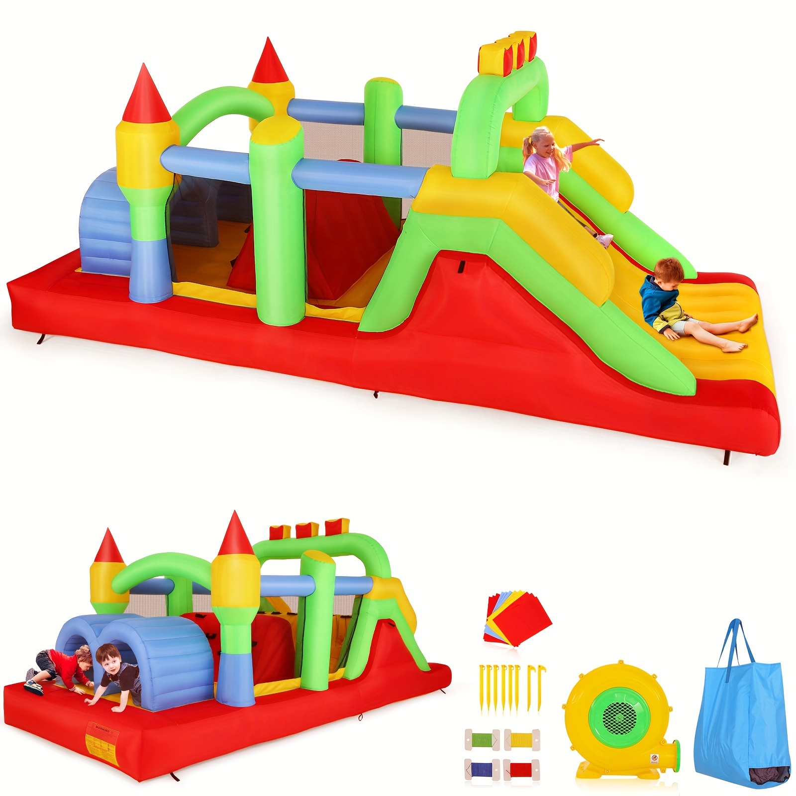 

For -12 , 18 X 8.2ft Inflatable Obstacle Tunnels, , , Obstacles, 1 Jumping For , Fun