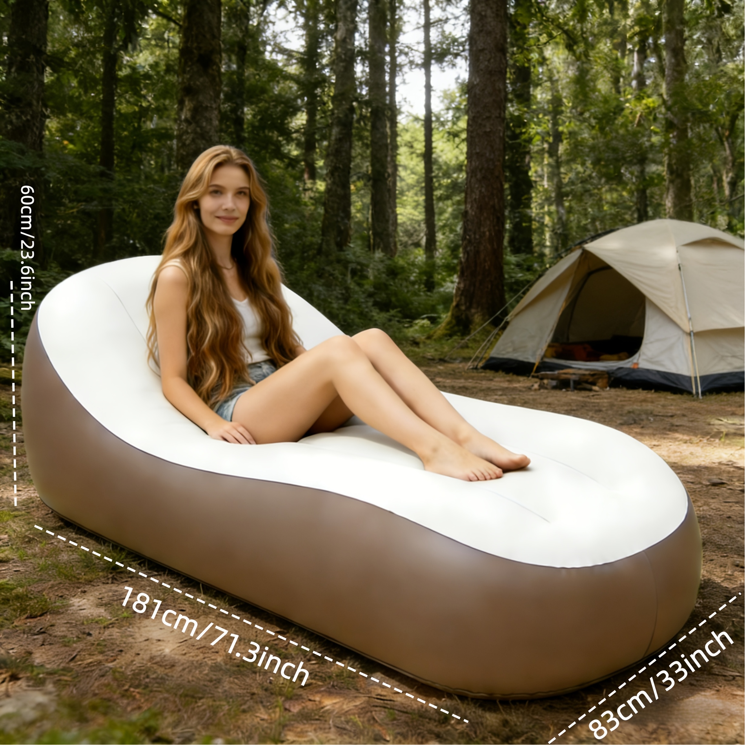 Image of Comfortable Backrest Inflatable Bed, Foldable Storage, Fast Inflation, Comfortable Lying Down, Portable And Leak-proof Design