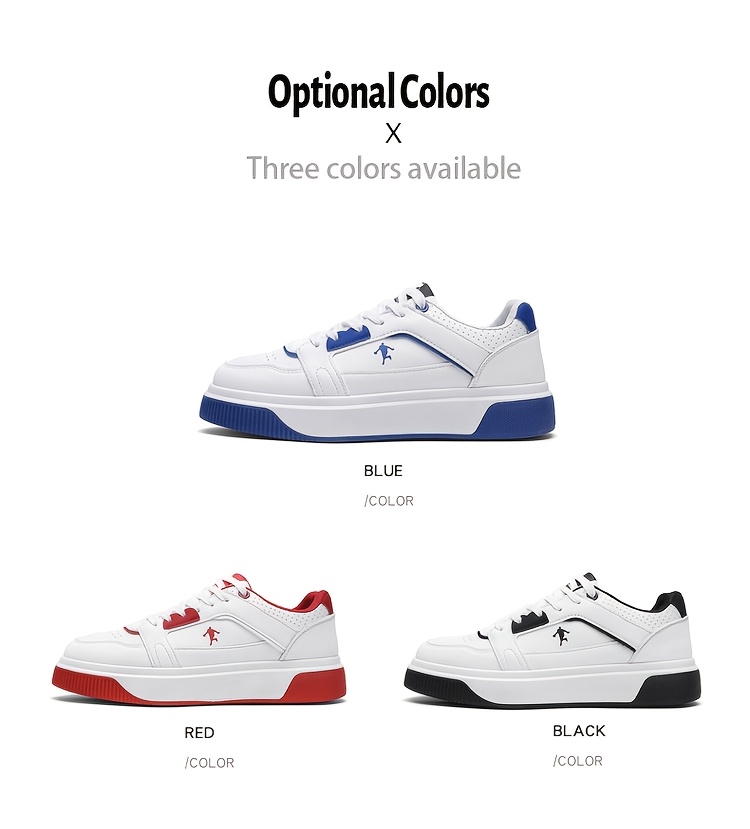 Trendy and Versatile Sports and Leisure Bread Board Shoes for Men | Autumn New Styles for Teenagers, Thick Soled Height Increasing White Shoes, Low Top, Fabric Upper, PVC Sole, Lace Closure, AOPLUS Brand