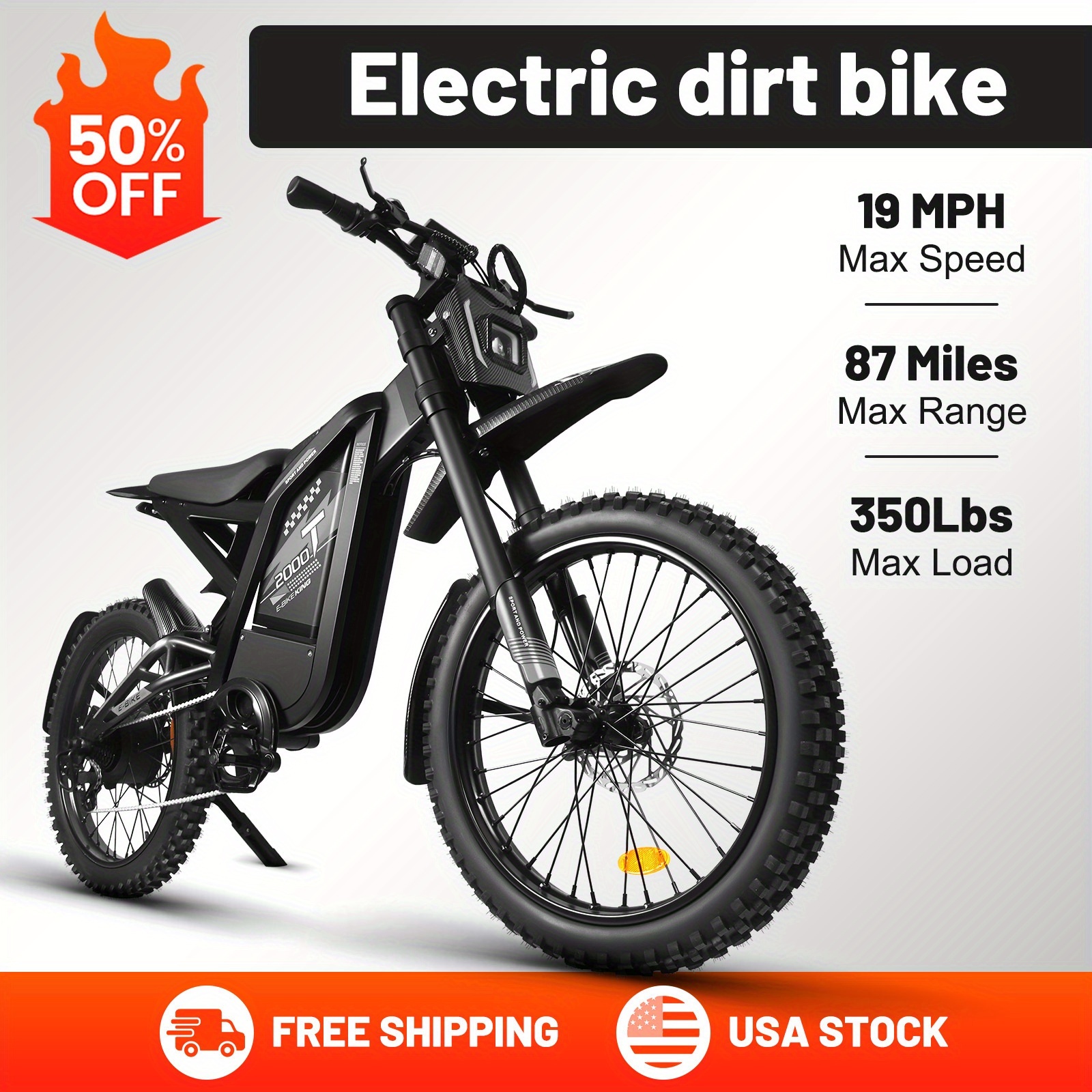 electric bike electric dirt bike electric bike for adults 19mph 80 mile range commuter e bike with 48v 30ah removable battery   sturdy build adult   ebike Product details 4
