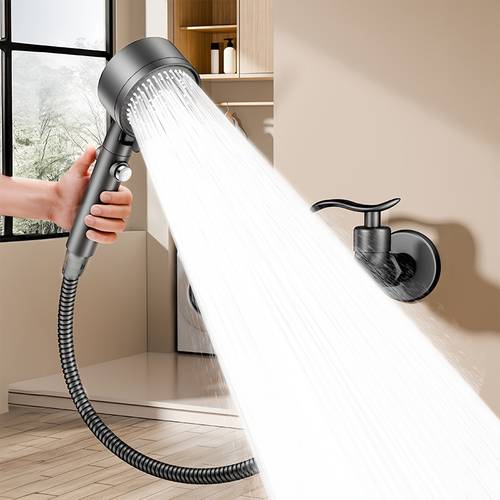 grey high pressure 5 hand held shower filter with on off pause bathroom accessories for shower use only