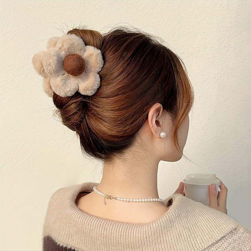 Große Plüsch-Haarklammer – Rutschfeste Feder, 11 Cm, Für Dickes & Dünnes Haar, 5 Farben