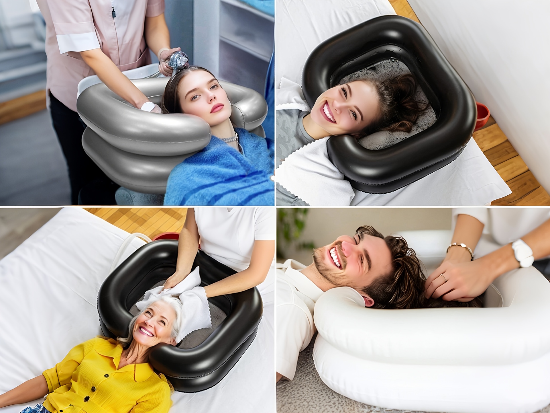Portable Inflatable Wash Basin, Ergonomic Design for Hair Care, Durable PVC Material, Suitable for The Elderly The Disabled Pregnant The Injured and Bedridden Patients, Inflatable Bath Basin for Multiple Scenarios