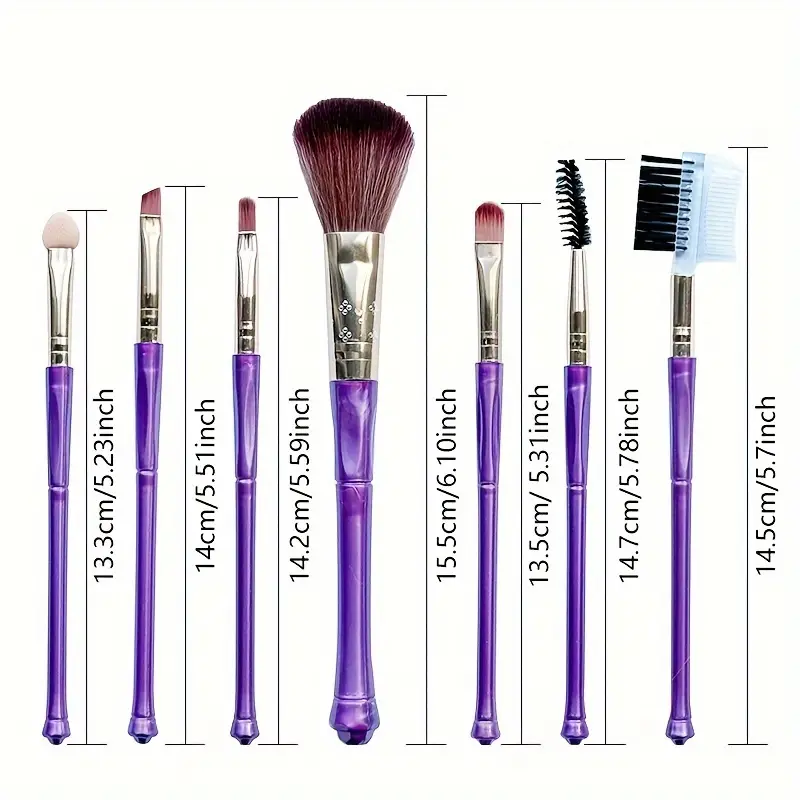 Luxurious 7pc Soft Hypoallergenic Makeup Brush Set - Perfect Blending ...