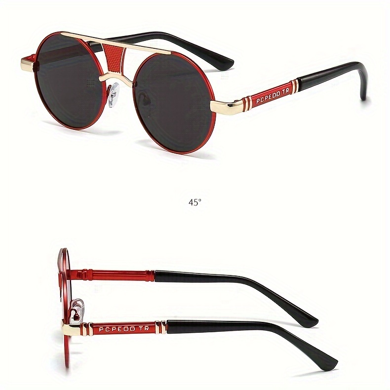 Y2K Steampunk Sunglasses Classic Retro Round Mirror Fashion Men's and Women's Role Playing Sunglasses