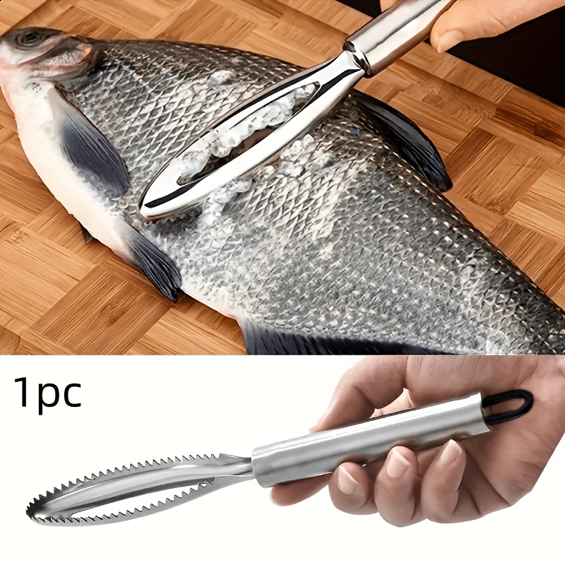 TEMU 1pc Heavy-duty Stainless Scale Planer With 3-in-1 Multi-functional Design - Sharp Scraping Edge, Ergonomic Handle & Non-slip Grip - For Scaling
