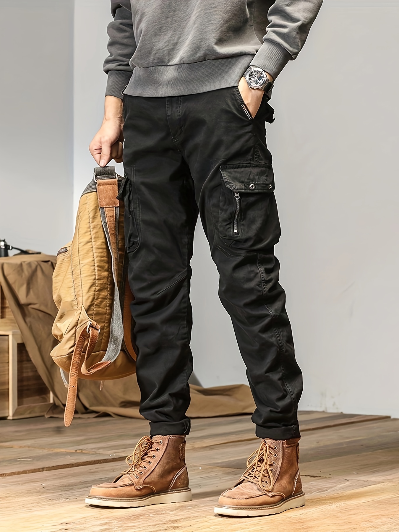 pantalones carga pesados hombre múltiples bolsillos Temu Spain