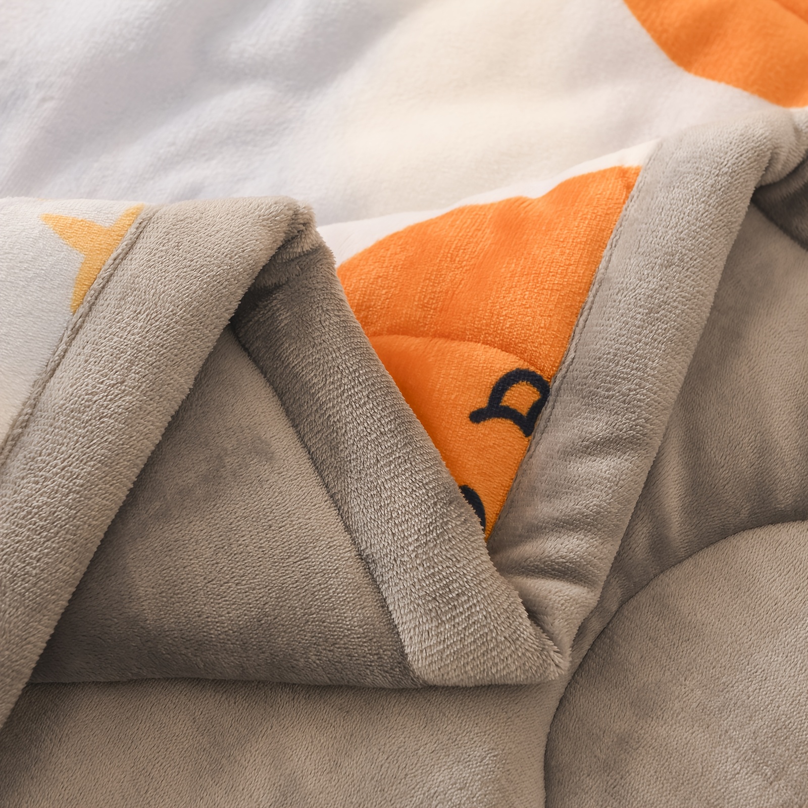 1pc plush milk fleece blanket soft orange grey pastel bedspread with cute     oranges lemons grapefruits   couch   throw machine washable cozy bed cover for adults contemporary bedding in pastel colors milk velvet fabric with quilted texture versatile for sofa beds or nap blanket   citrus theme blanket for winter throw blanket throw blanket for couch ribbon throw blanket fluffy blanket Product details 3