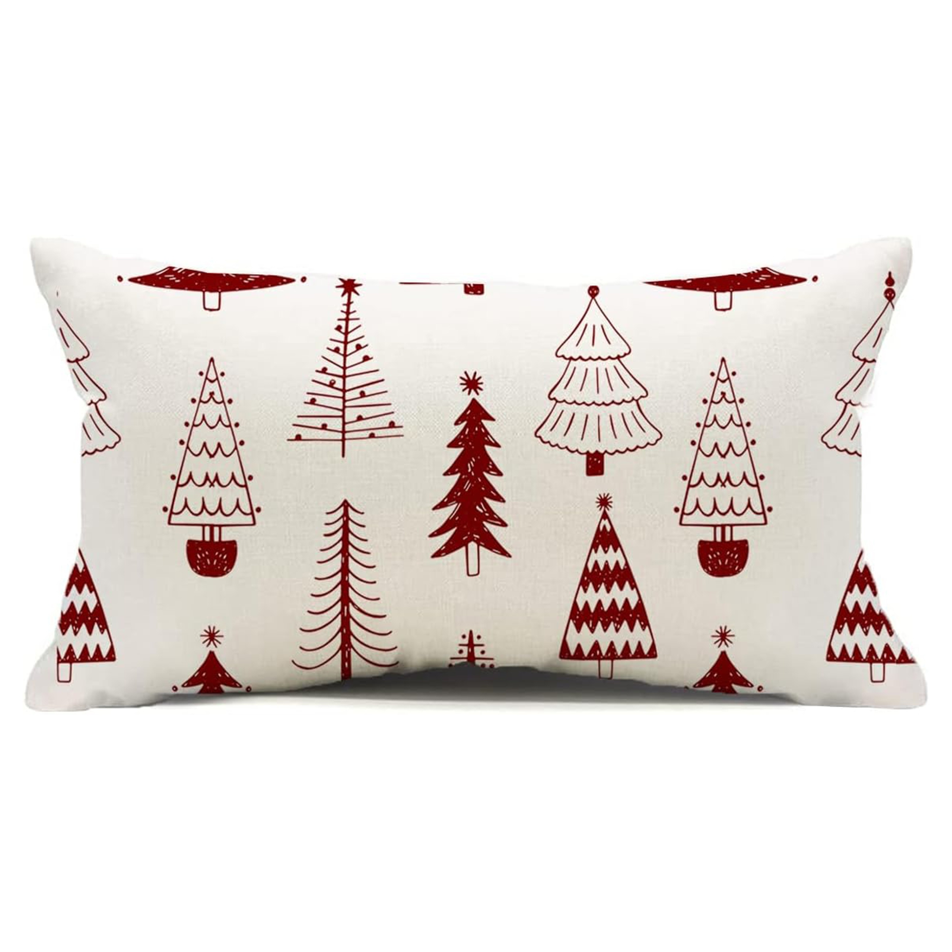 

1pc, Christmas Pillow Covers 12 X 20 Mas Trees Outdoor Pillows Farmhouse Decorative Lumbar Throw Pillow Cushion Cases For Sofa Couch (single Side, No Pillow )