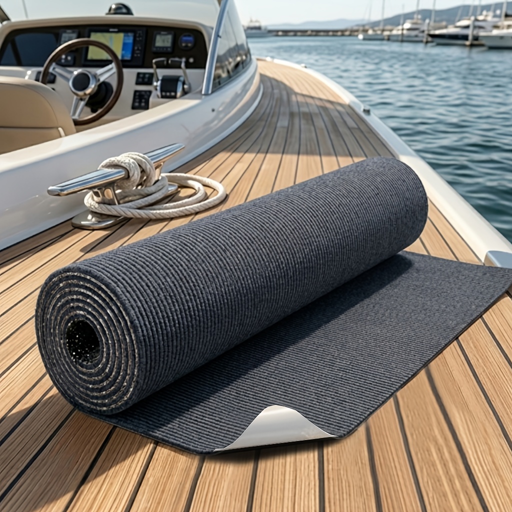 TEMU Self-adhesive Carpet Sticker, Polyester Fiber Boat Non-slip Deck Mat, Easy-to-clean Yacht Floor Protection Roll, Available, Suitable For Yachts,