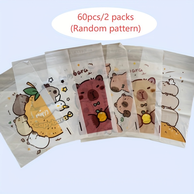 TEMU 60pcs/2 Packs Of Capybara Adhesive Desktop Trash Bags | Car Trash Bags | Portable Trash Bags | Suitable For Dining Table, Office Desk, Living