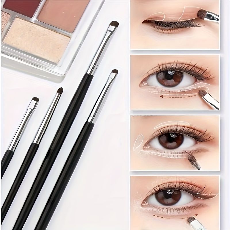 

4pcs Eye Smudge Brush, Fine And Gentle Makeup Tool, Brush Set Eyeliner Brush, Used For Mixing And Eyeliner, Very Suitable For Makeup Beginners And Artists