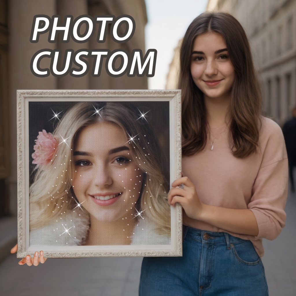 

Custom Diamond Painting Kit 40x40cm - Personalized 5d Diy Round Diamond Art With High Definition Oil Canvas, Complete Accessories, Create Your Own Photo For Home Wall Decor & Unique Gift