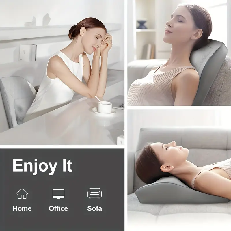 back massager with shoulder massager with 3d kneading massage pillow for back neck shoulder leg rechargeable massagers birthday gifts for women men mom dad details 4