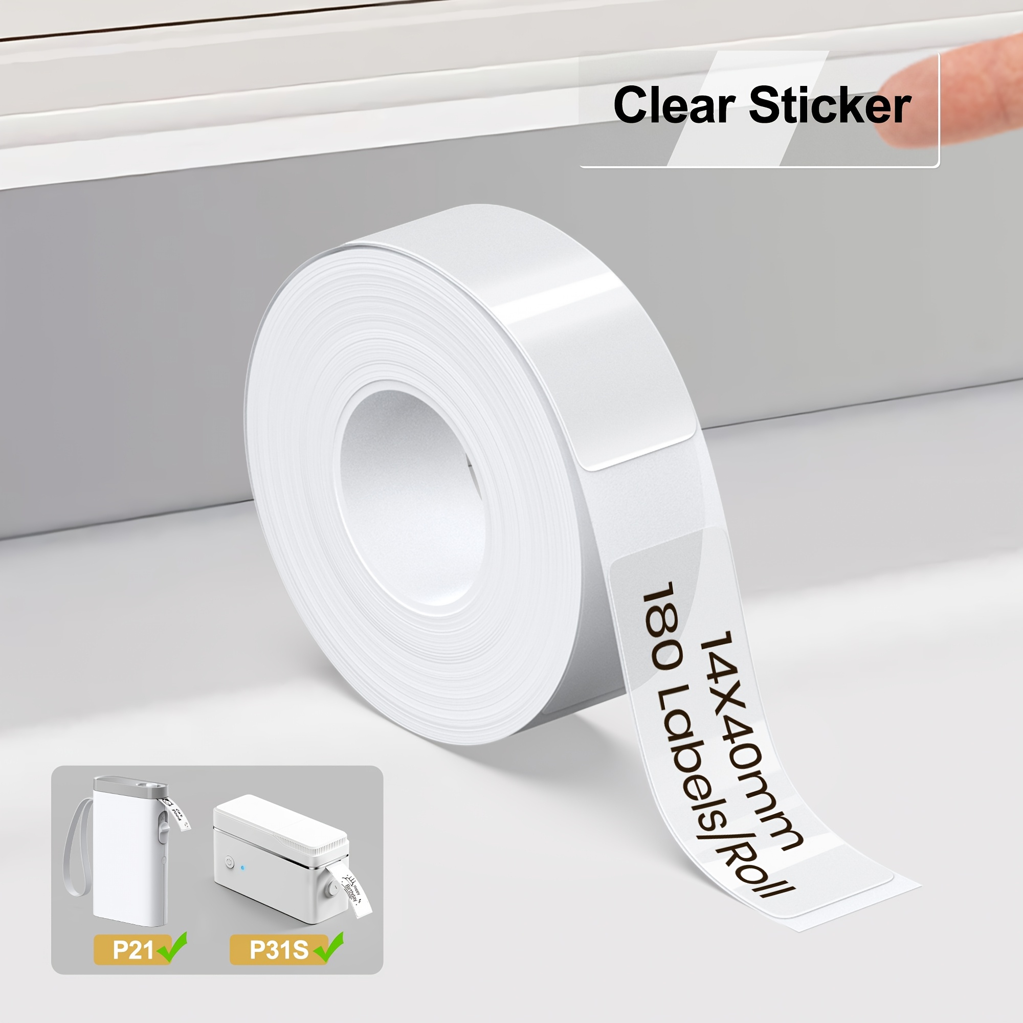 TEMU 1 Roll (200 Sheets) And 3 Rolls (600 Sheets)thermal Label Printing Stickers, 14mm X 40mm, Suitable For Home And Shopping Tags, Compatible With