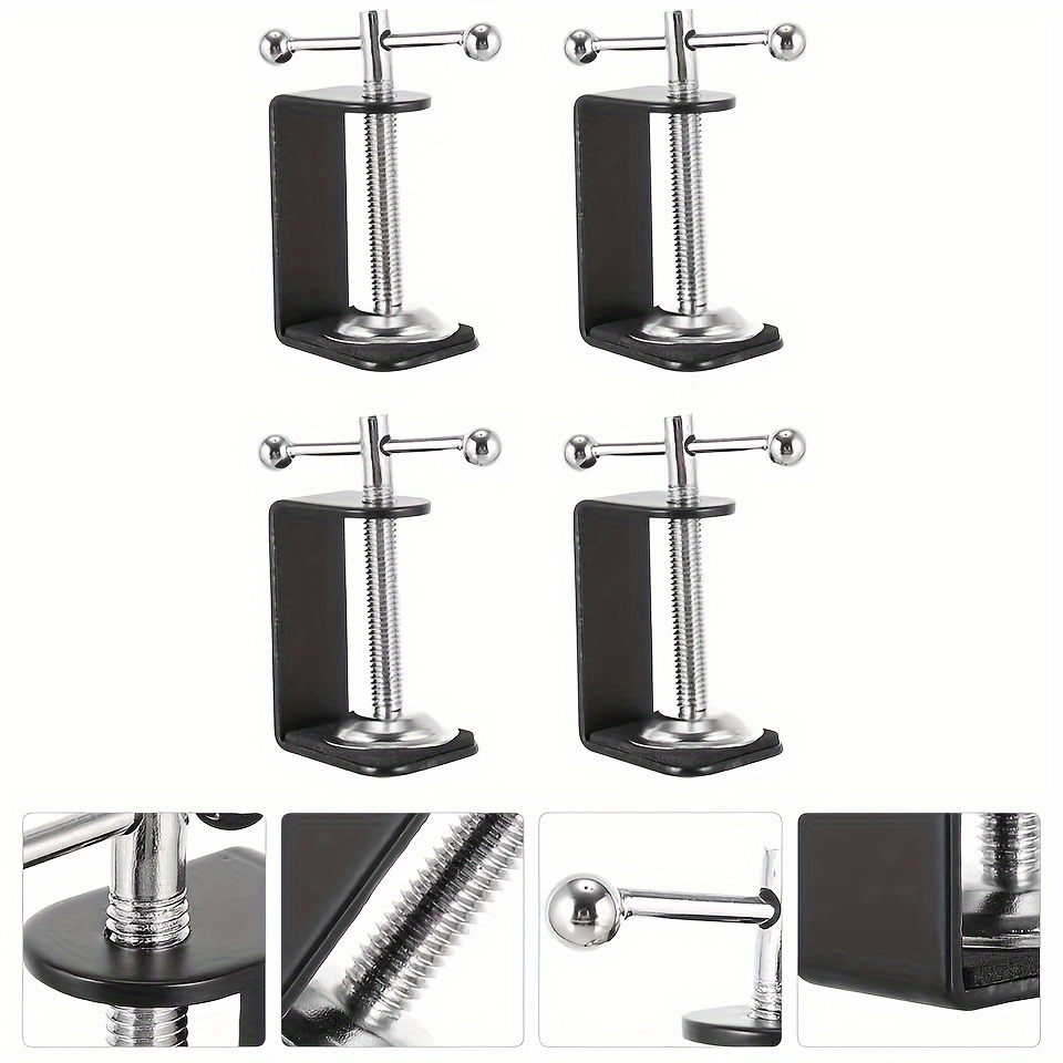 Pince De Lampe De Bureau Robuste - Base Réglable 360° - Pour Lampes, Micros, Accessoires - Dimensions ~118x57 Mm