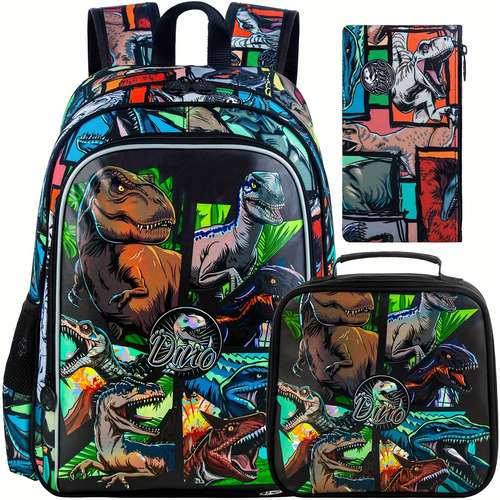 3PCS Unicorn Backpack Set For Girls - Preschool Bookbag With Lunch Box & Pencil Case