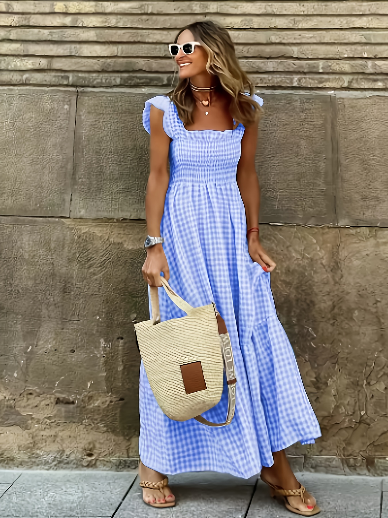 gingham dress women sold on Temu United States