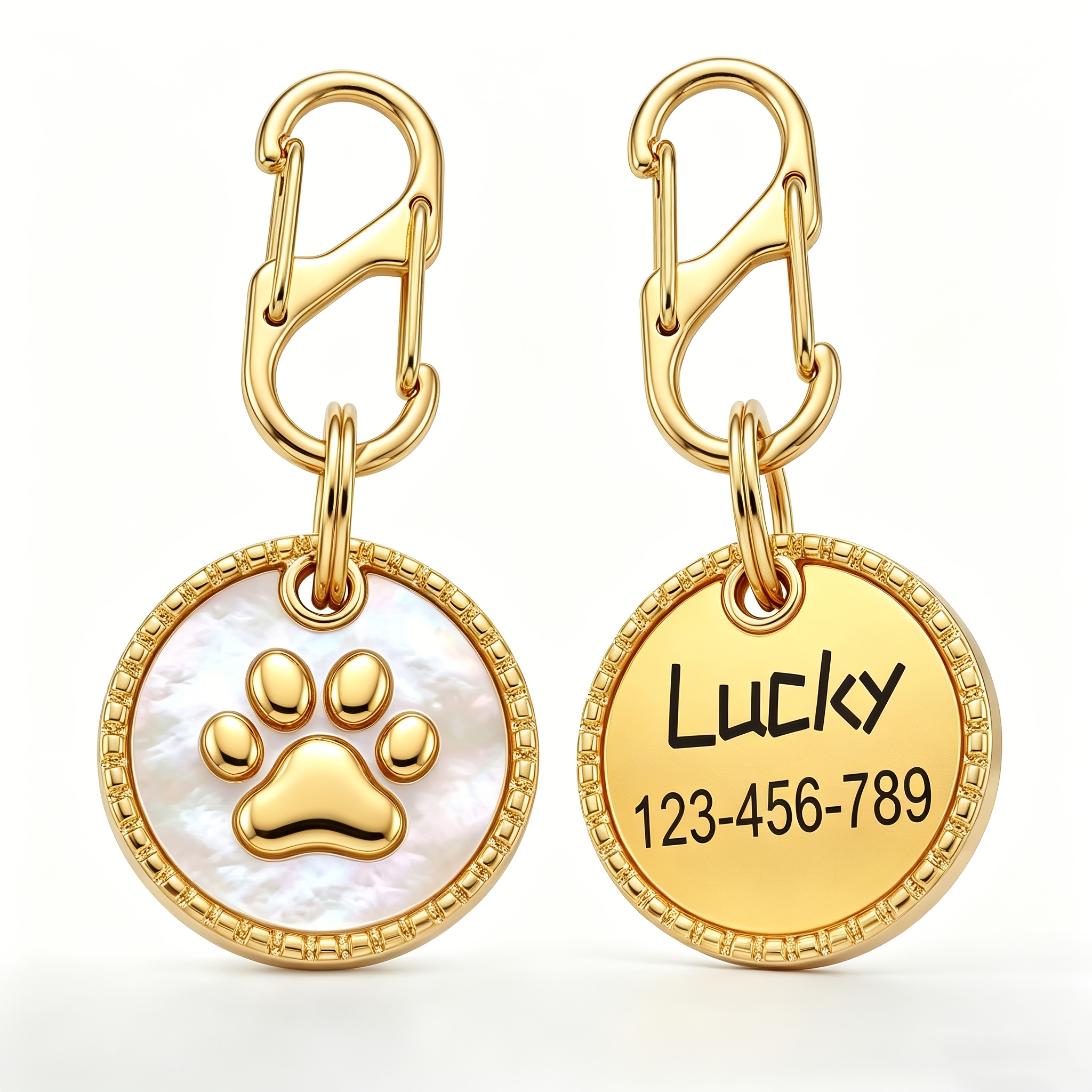 TEMU [customized] 1pc Anti-lost Pet Tag With Shell Decal, Featuring A 3d In . The Back Allows For Custom Pet Information Engraving. This Pet Collar