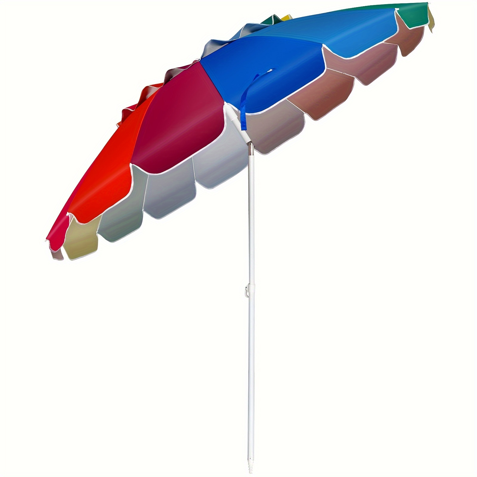 

Parasol de plage inclinable Diamètre 2.45 m Protection solaire UPF 50+ Baleines en fibre de verre avec sac de pied amovible pour jardin Patio