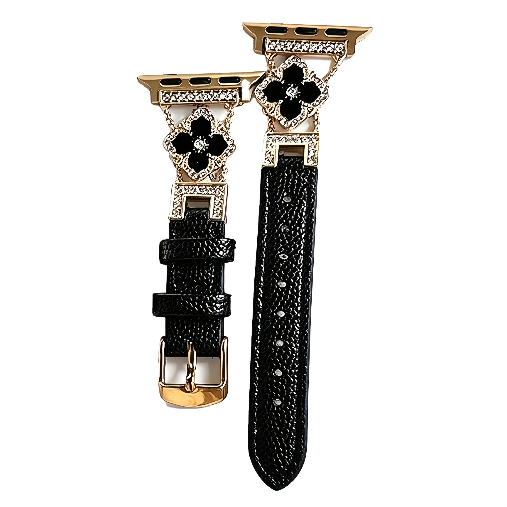 TEMU 1 pièce Bracelet pour femme à scintillantes et , compatible avec Apple Watch Ultra/SE/11/10/9/8/7/6/5/4/3/2/1, bracelet en cuir synthétique