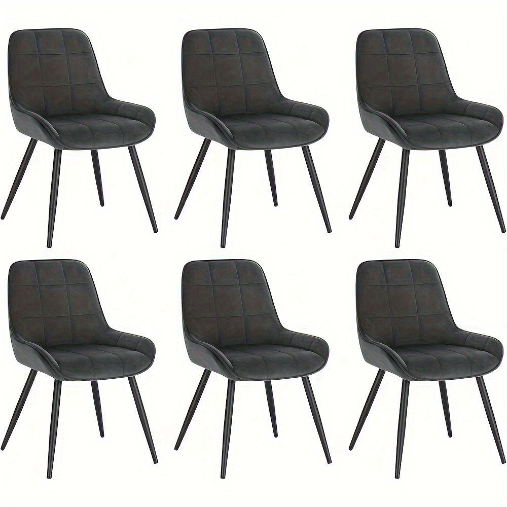 Image of 6pcs Dining Room Chairs Velvet Upholstered Chairs, Kitchen Upholstered Chairs, Chairs For Living Room Bedroom Kitchen, With Backrests