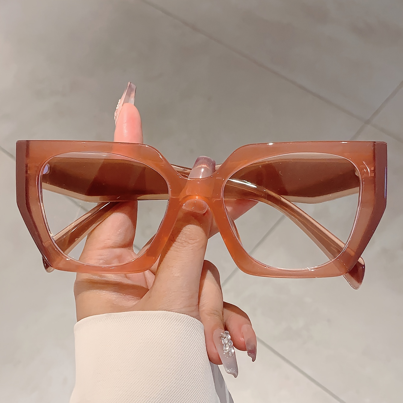 1pc women   eye shaped   glasses fashion trendy   color matching leopard print glasses 0