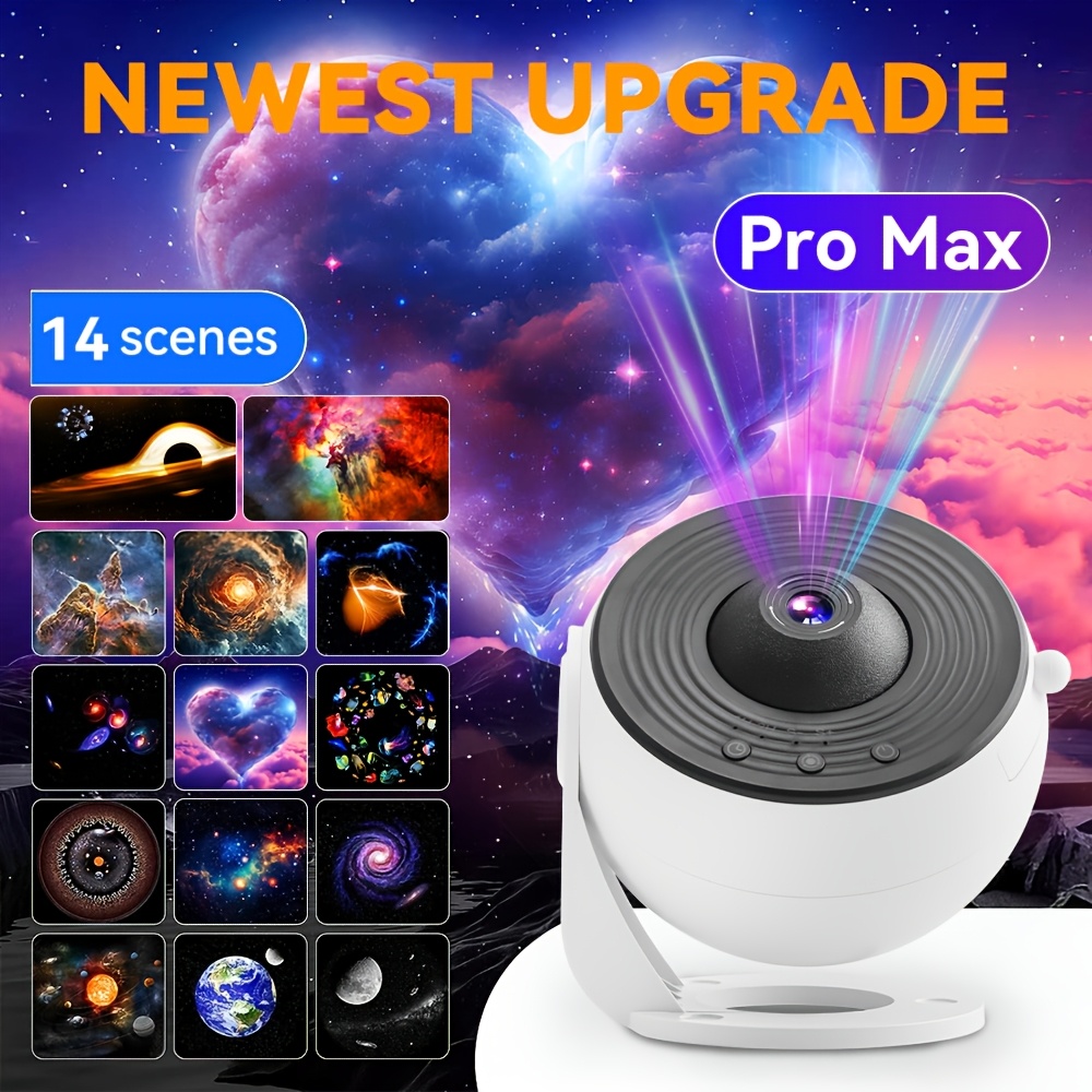 Image of Upgrade Starry Night Galaxy Projector With 14 , Usb Powered, Ultra Clear Projection Night Light For Bedroom & Party Decor, New Year Valentine's Day Anniversary Gift -1pc